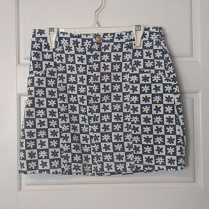 Y2K Floral Check Mini Skirt